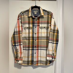 NWOT L.L.Bean Men's Sz:M Slightly Fitted Flannel Shirt multicolor Scotch plaid.